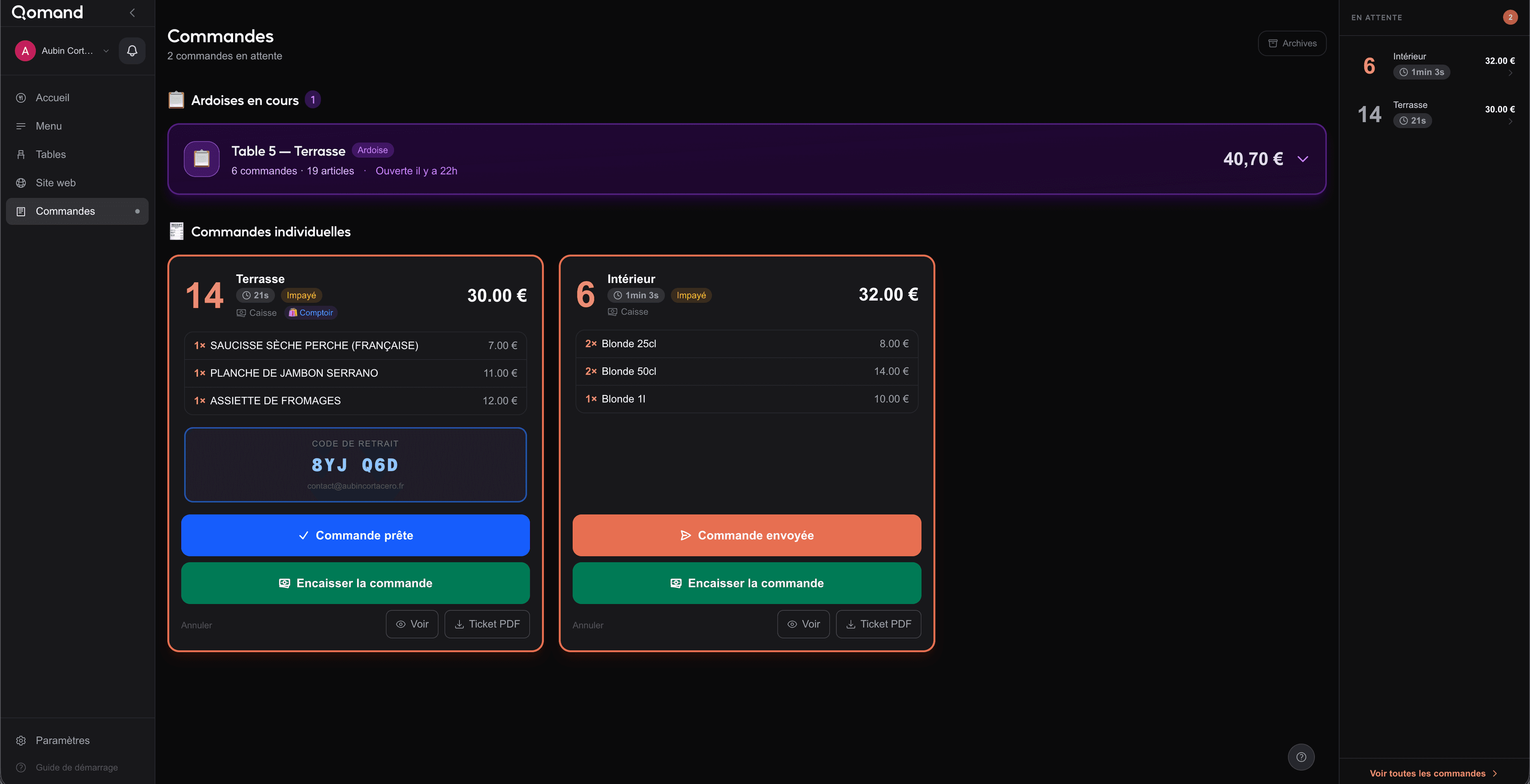 Commandes